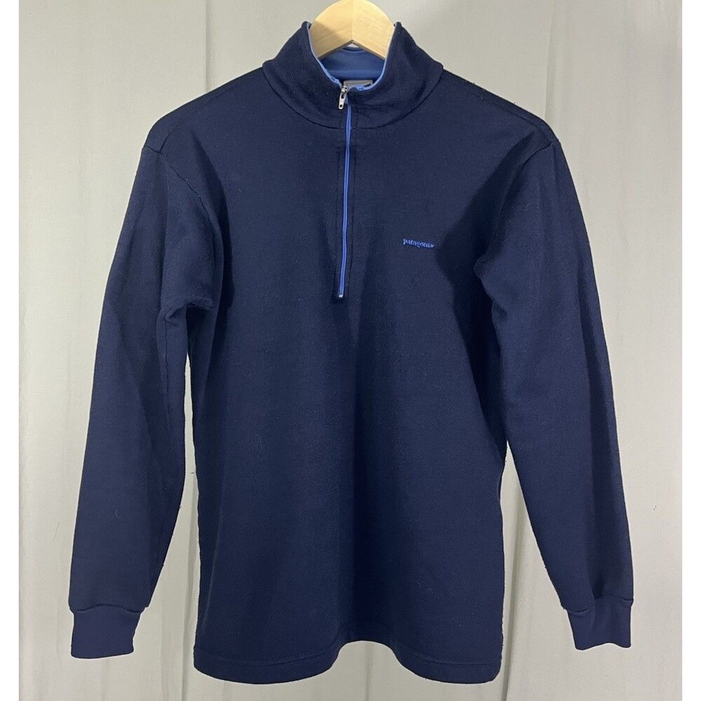 Vintage 90s Patagonia Capilene Fleece Sweater 1/4 Zip Men’s Sz M Gorpcore Navy